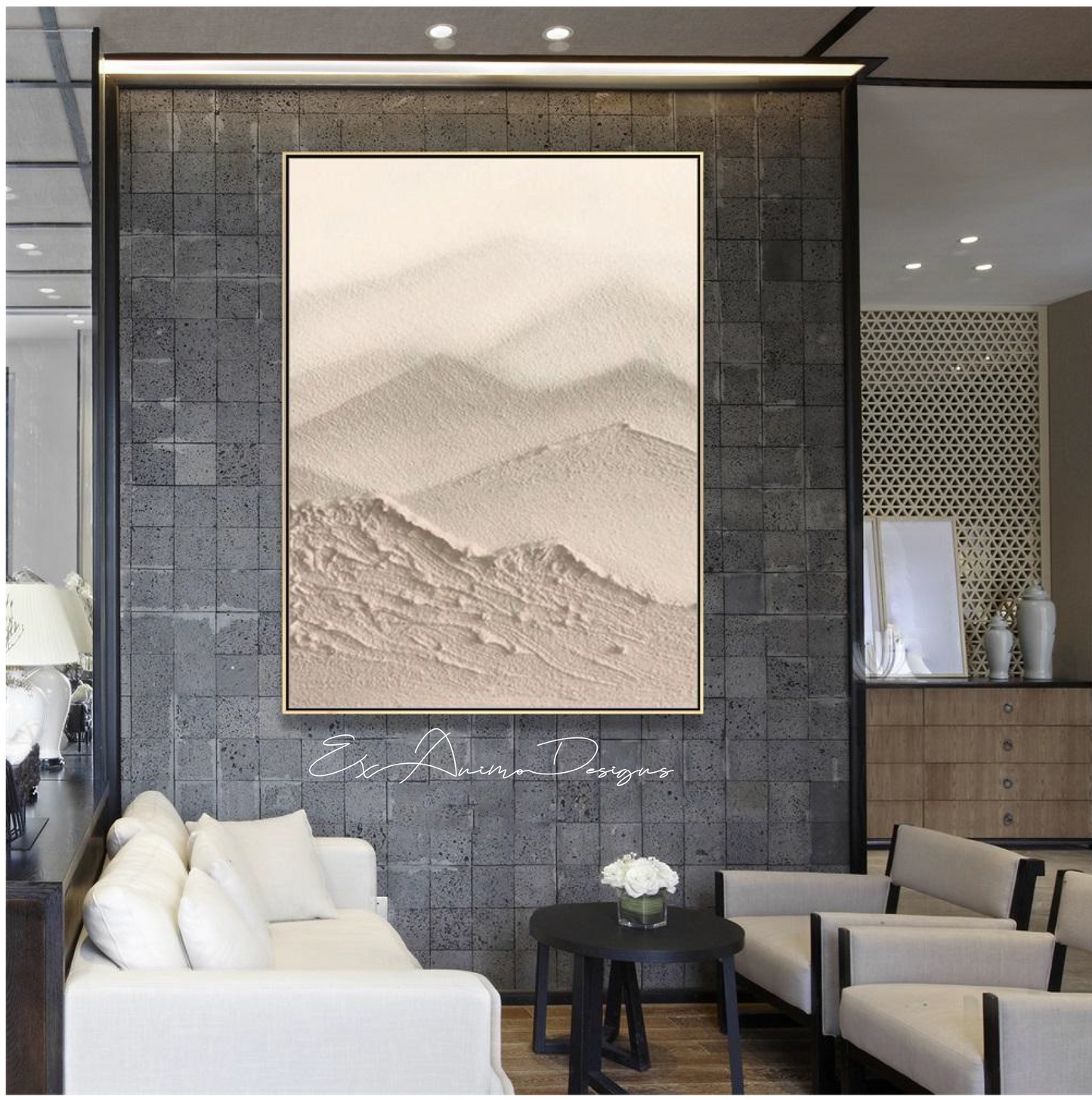 Ex Animo Designs - Mountains Heavily Textured Acrylic Painting