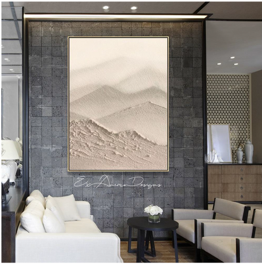 Ex Animo Designs - Mountains Heavily Textured Acrylic Painting