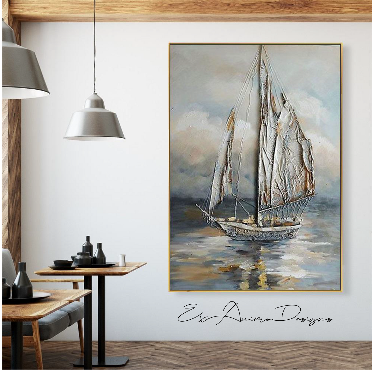Ex Animo Designs - Sailboat Abstract Painting