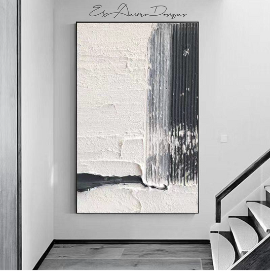 Ex Animo Designs - Black And White Textured Painting