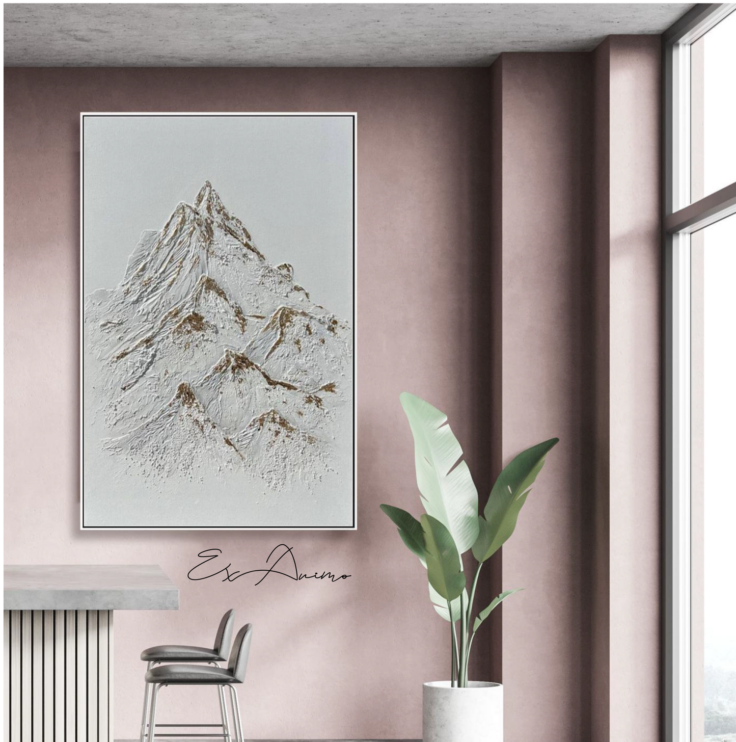 Ex Animo Designs - Mountain Minimalist Oil Painting Art